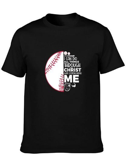 Camiseta Negra con Diseño de Béisbol Cristiano