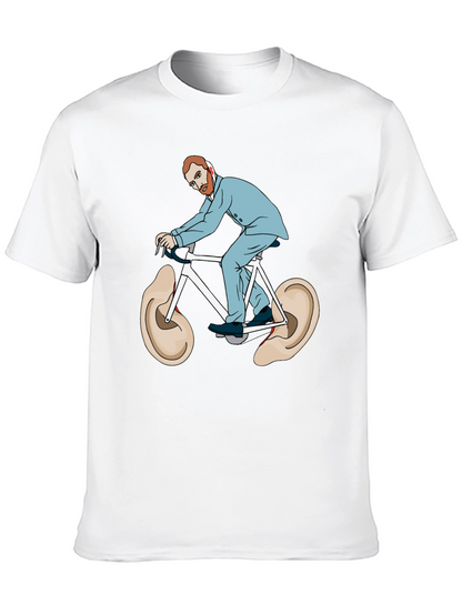 Camiseta Negra Van Gogh Bicicleta Orejas Arte Divertido