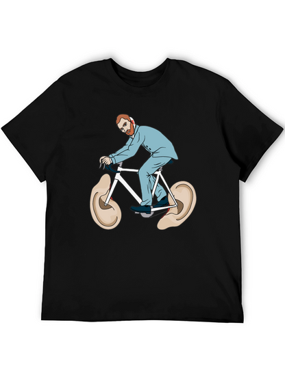 Camiseta Negra Van Gogh Bicicleta Orejas Arte Divertido