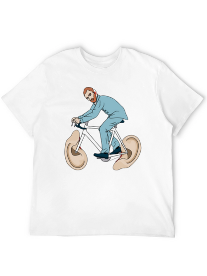 Camiseta Negra Van Gogh Bicicleta Orejas Arte Divertido