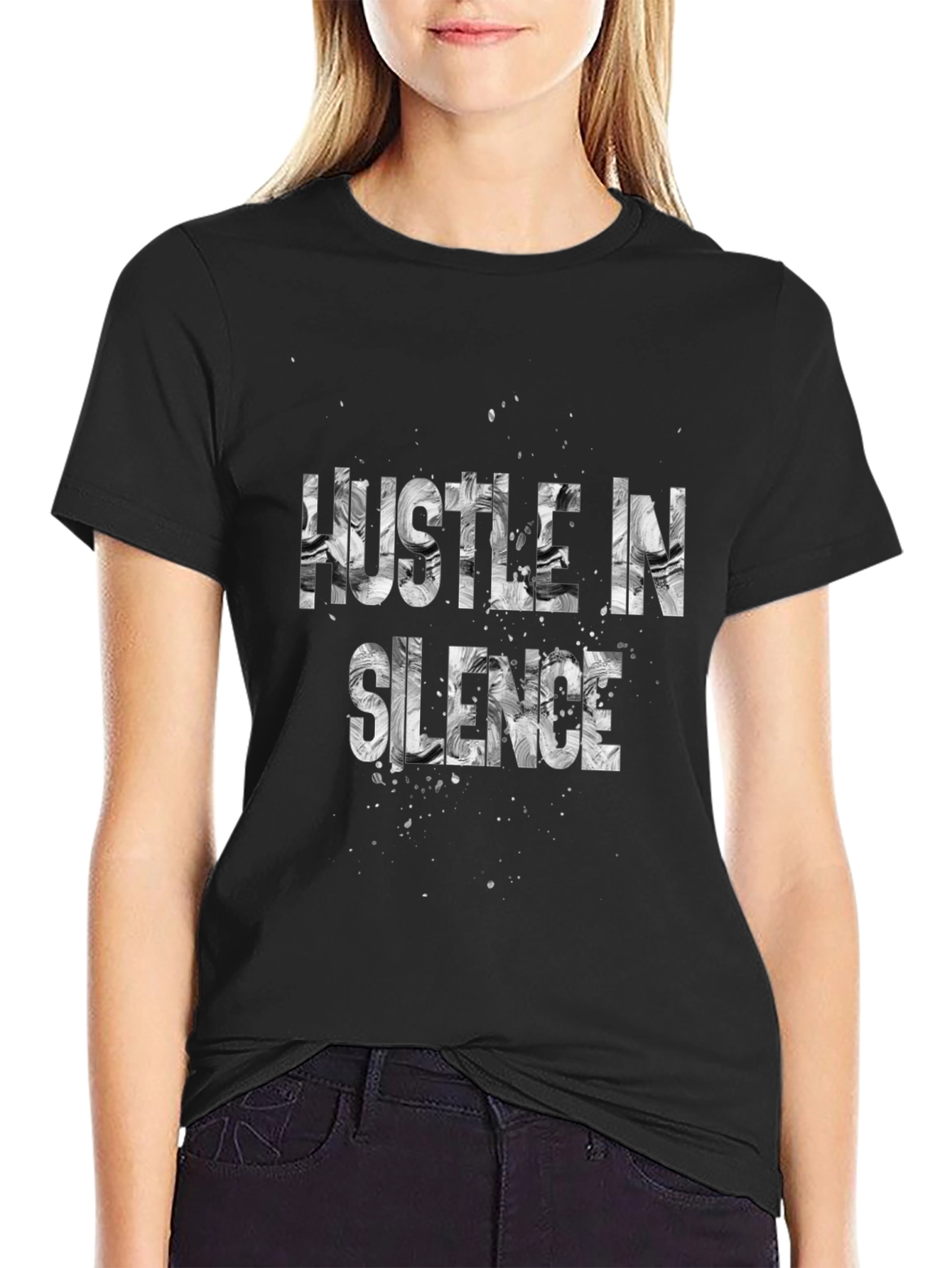 Camiseta Negra Hustle in Silence