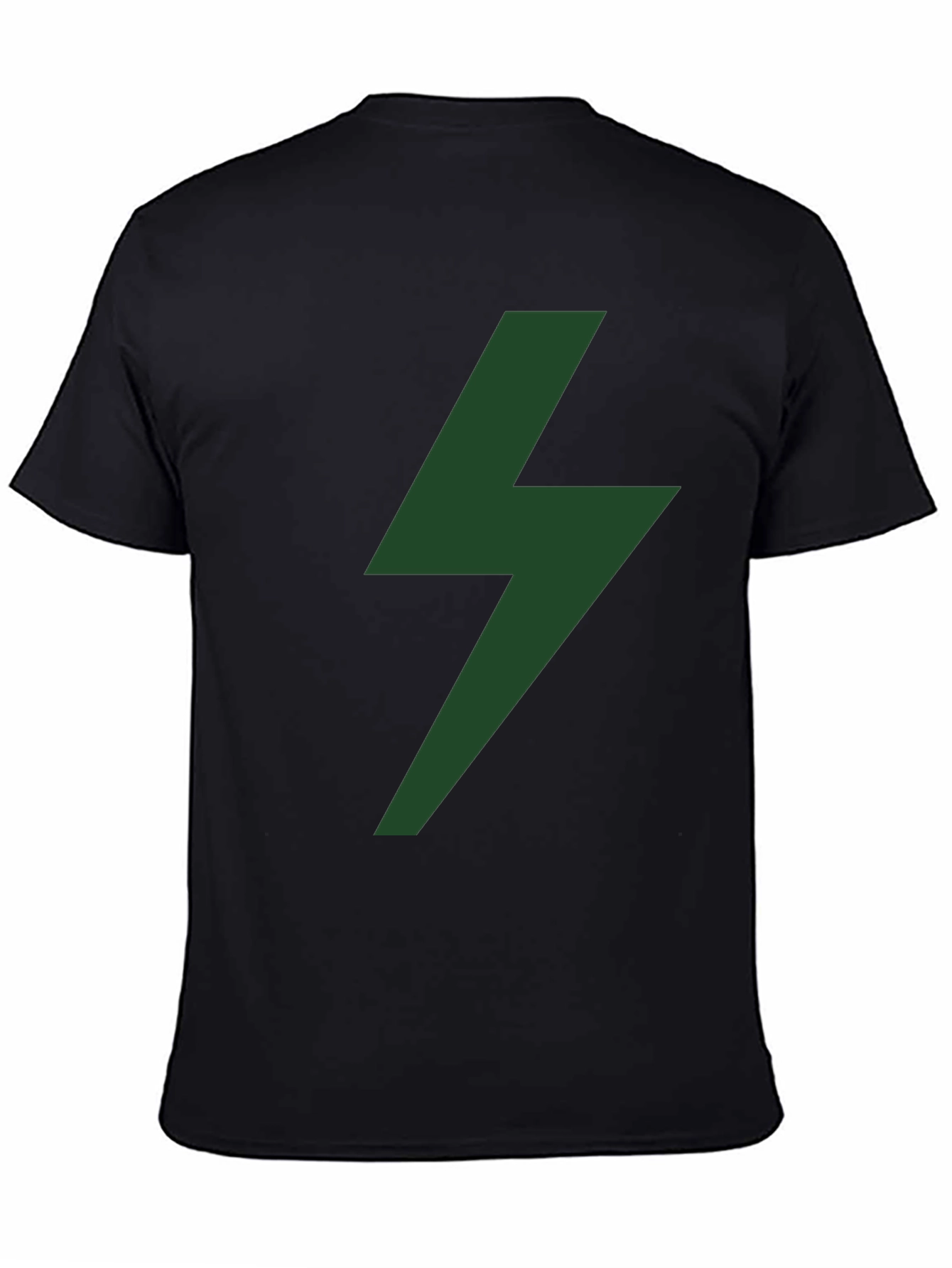 Camiseta Negra Rayo Verde Moda Casual Hombre
