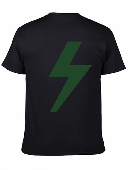 Camiseta Negra Rayo Verde Moda Casual Hombre