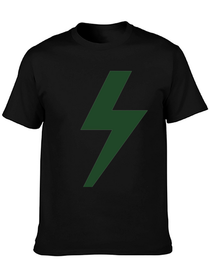 Camiseta Negra Rayo Verde Moda Casual Hombre