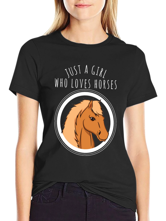 Camiseta Negra Mujer Ama Caballos