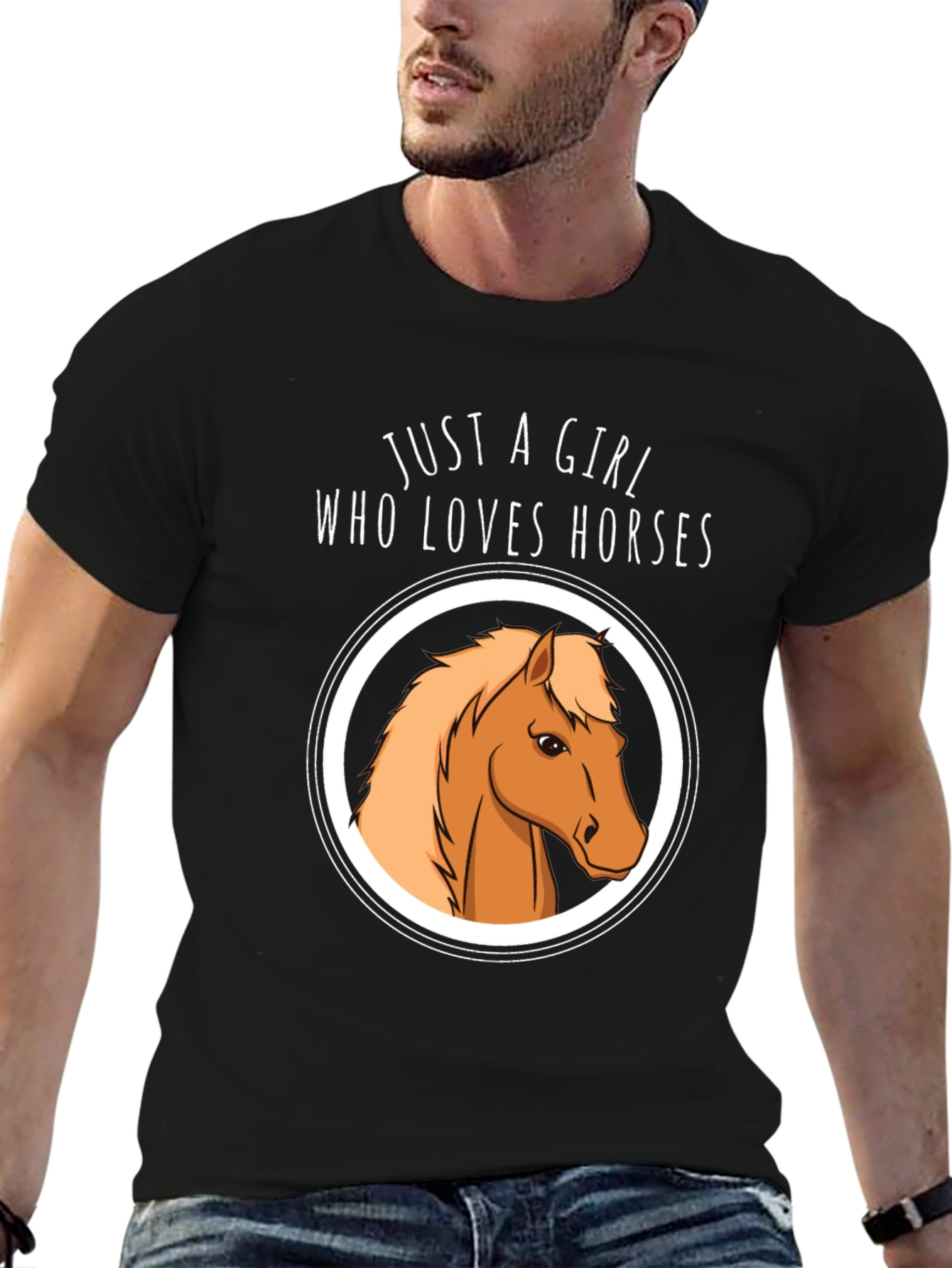 Camiseta Negra Mujer Ama Caballos