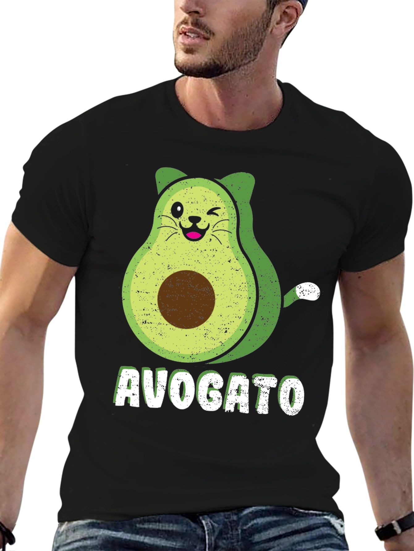 Camiseta Negra Avogato Divertida y Original