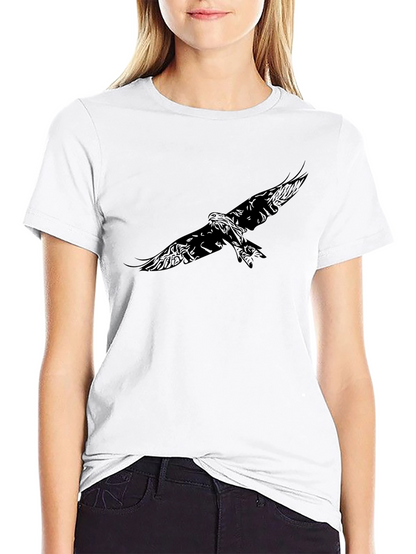 Camiseta Negra con Diseño de Águila para Hombre