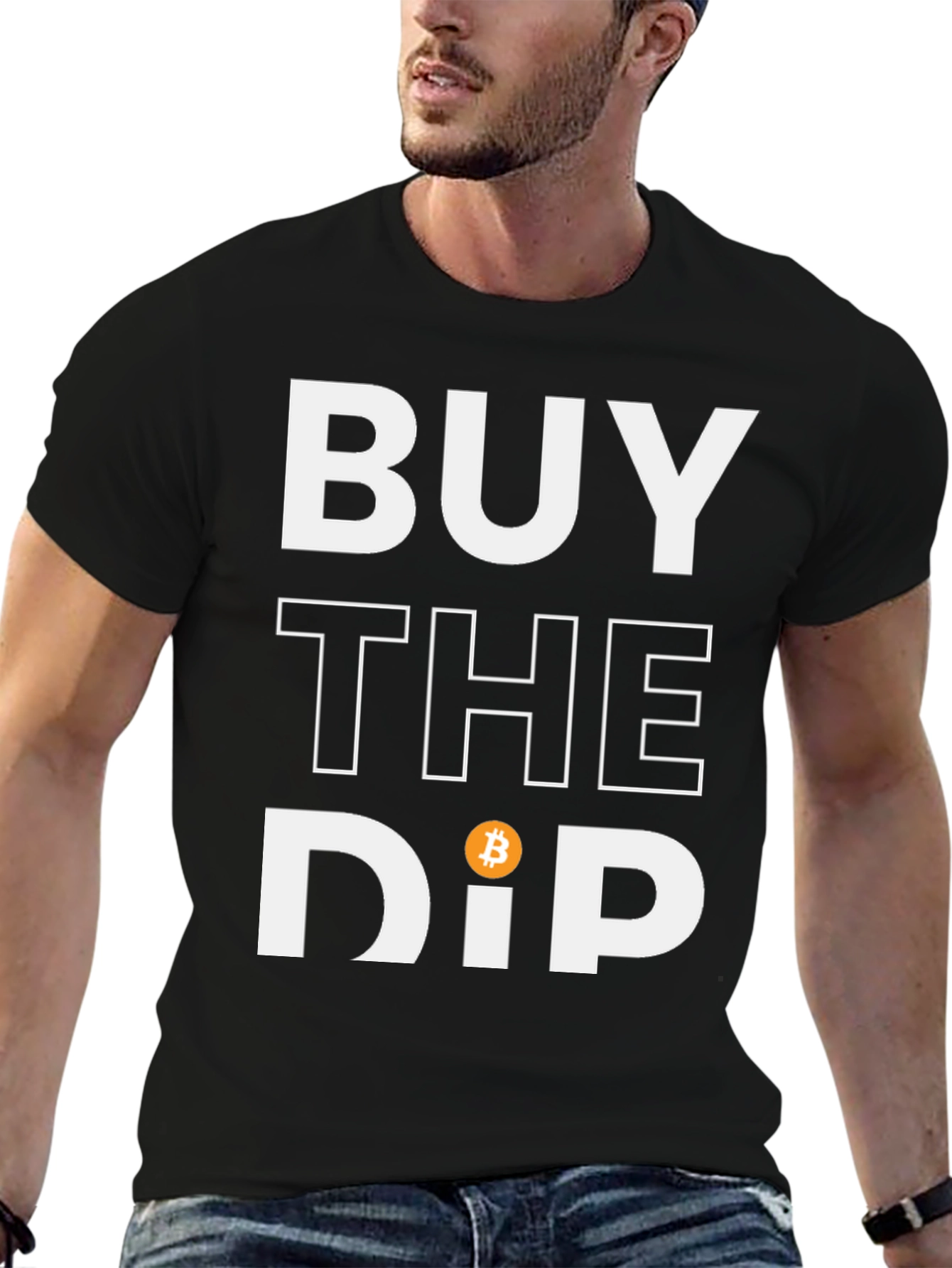 Camiseta Negra Buy the Dip Bitcoin