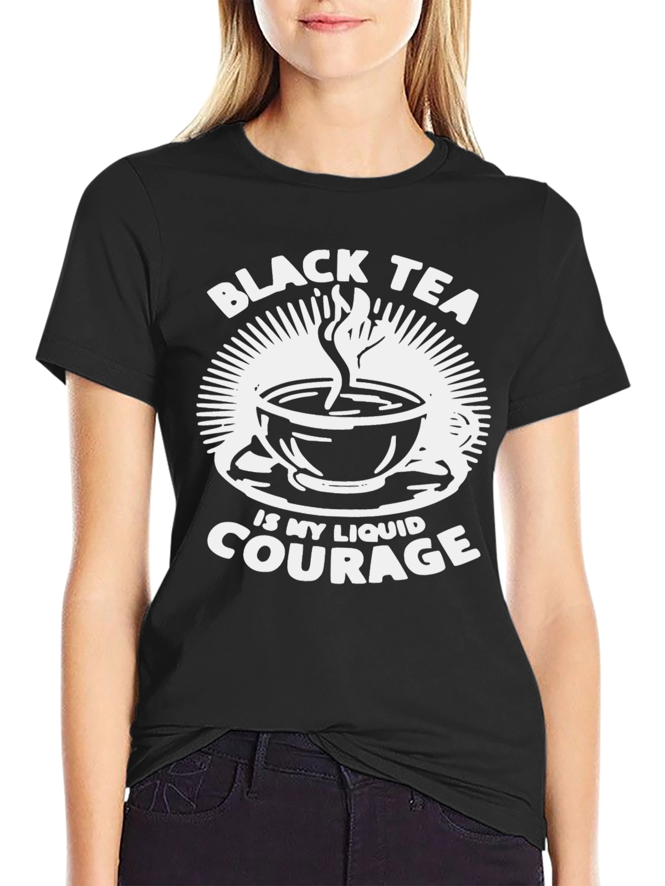 Camiseta Negra Black Tea is My Liquid Courage