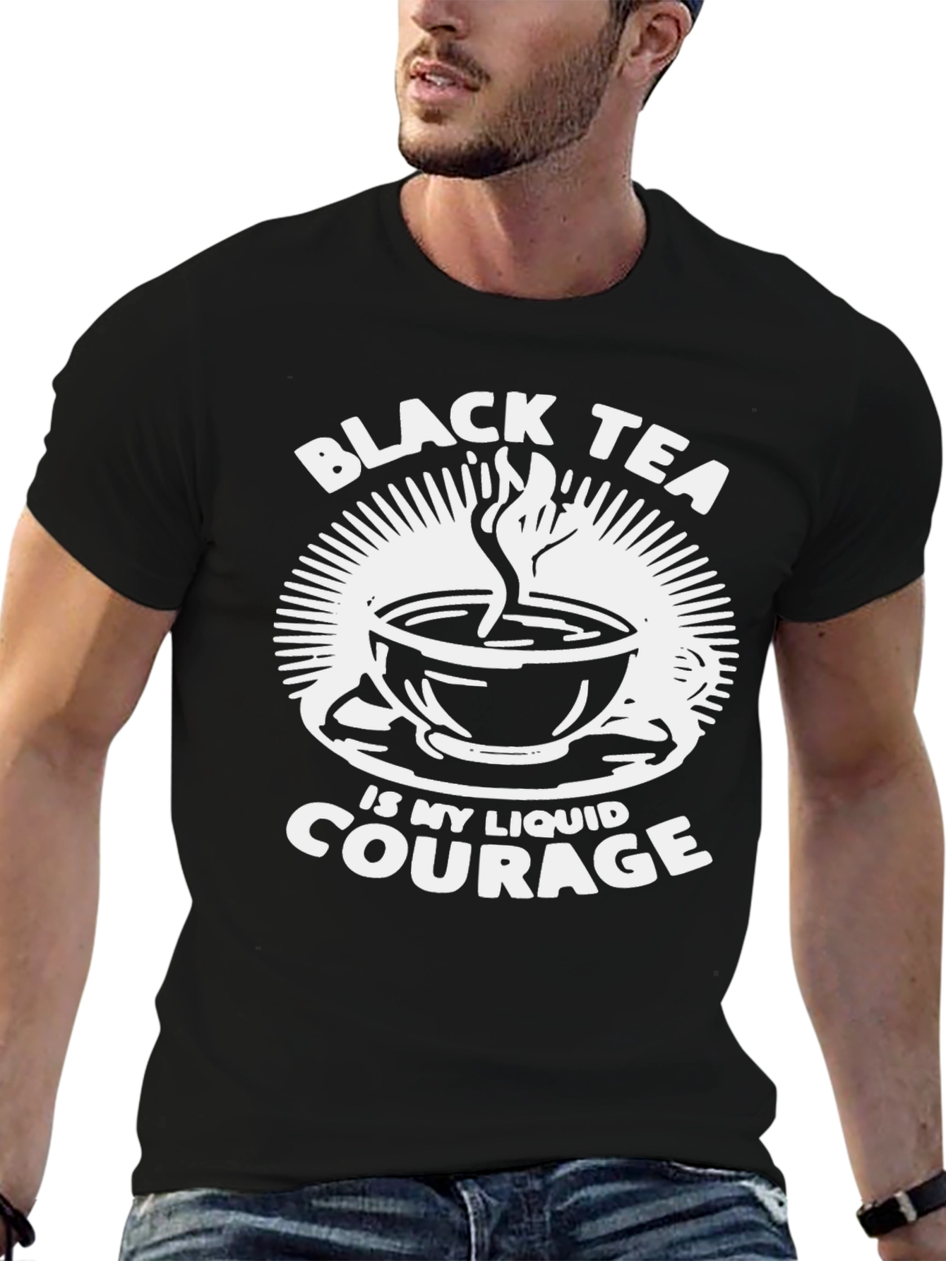 Camiseta Negra Black Tea is My Liquid Courage