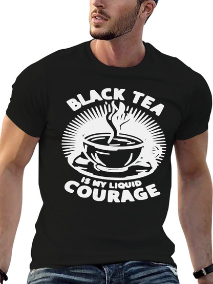 Camiseta Negra Black Tea is My Liquid Courage