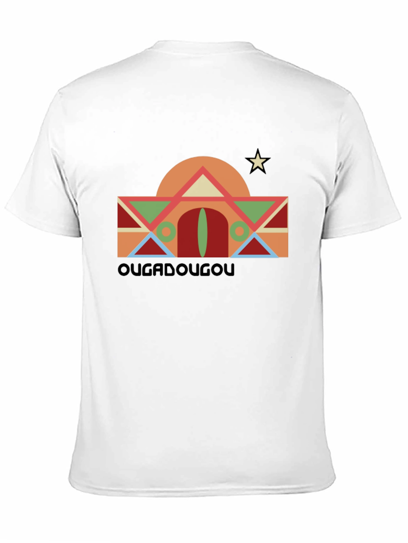 Camiseta Negra con Diseño Geométrico Ouagadougou