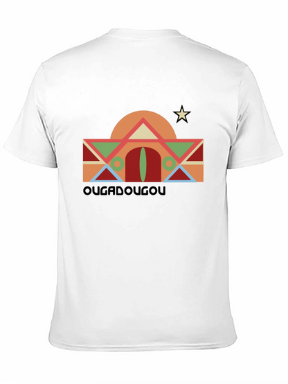 Camiseta Negra con Diseño Geométrico Ouagadougou