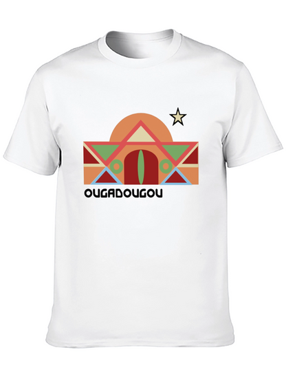 Camiseta Negra con Diseño Geométrico Ouagadougou