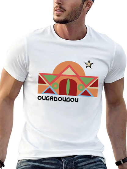 Camiseta Negra con Diseño Geométrico Ouagadougou