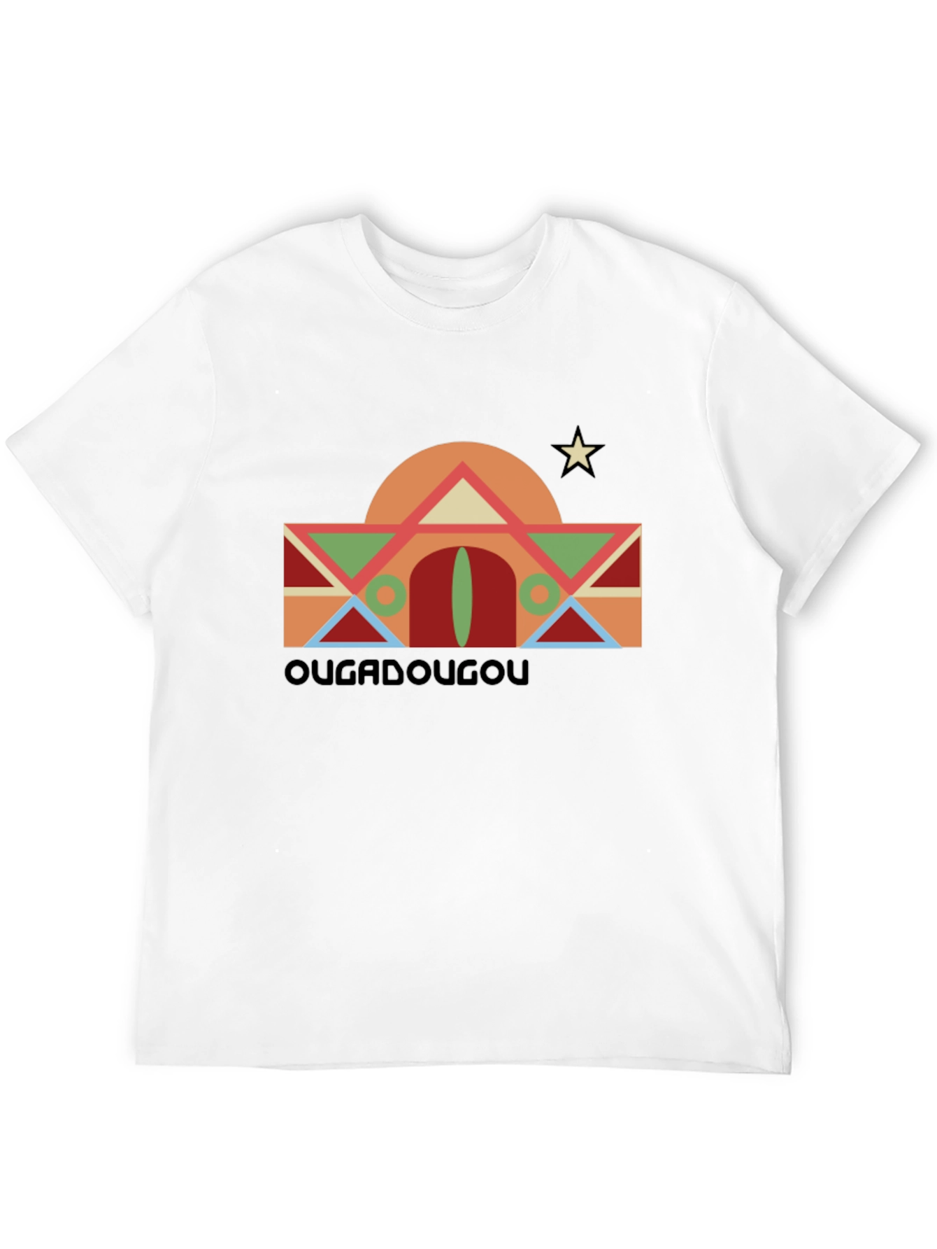 Camiseta Negra con Diseño Geométrico Ouagadougou