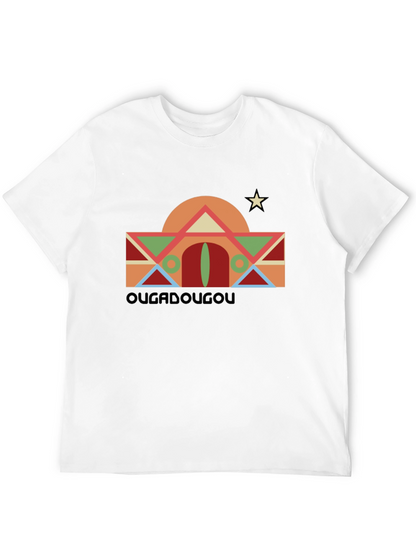 Camiseta Negra con Diseño Geométrico Ouagadougou