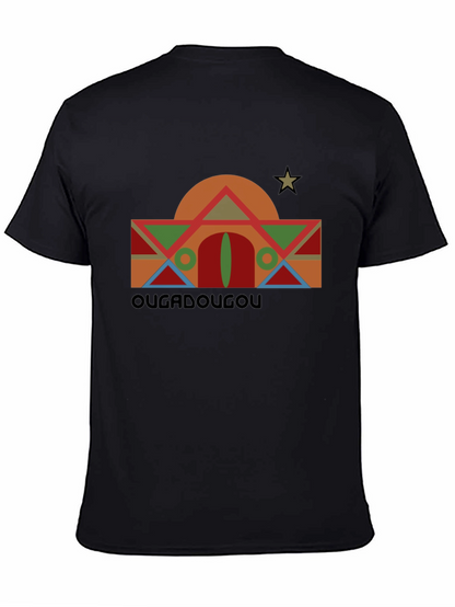 Camiseta Negra con Diseño Geométrico Ouagadougou
