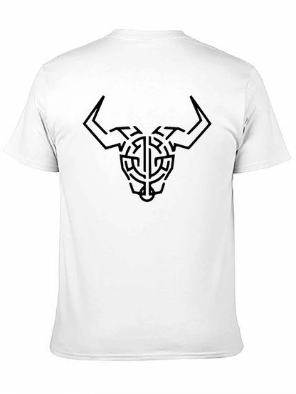 Camiseta Negra con Diseño de Toro Abstracto