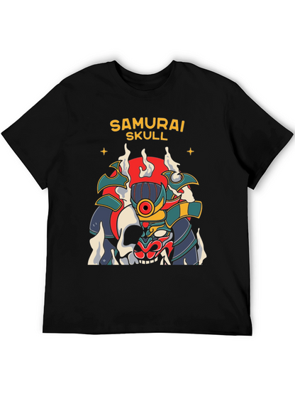 Camiseta Negra Samurai Skull Diseño Único