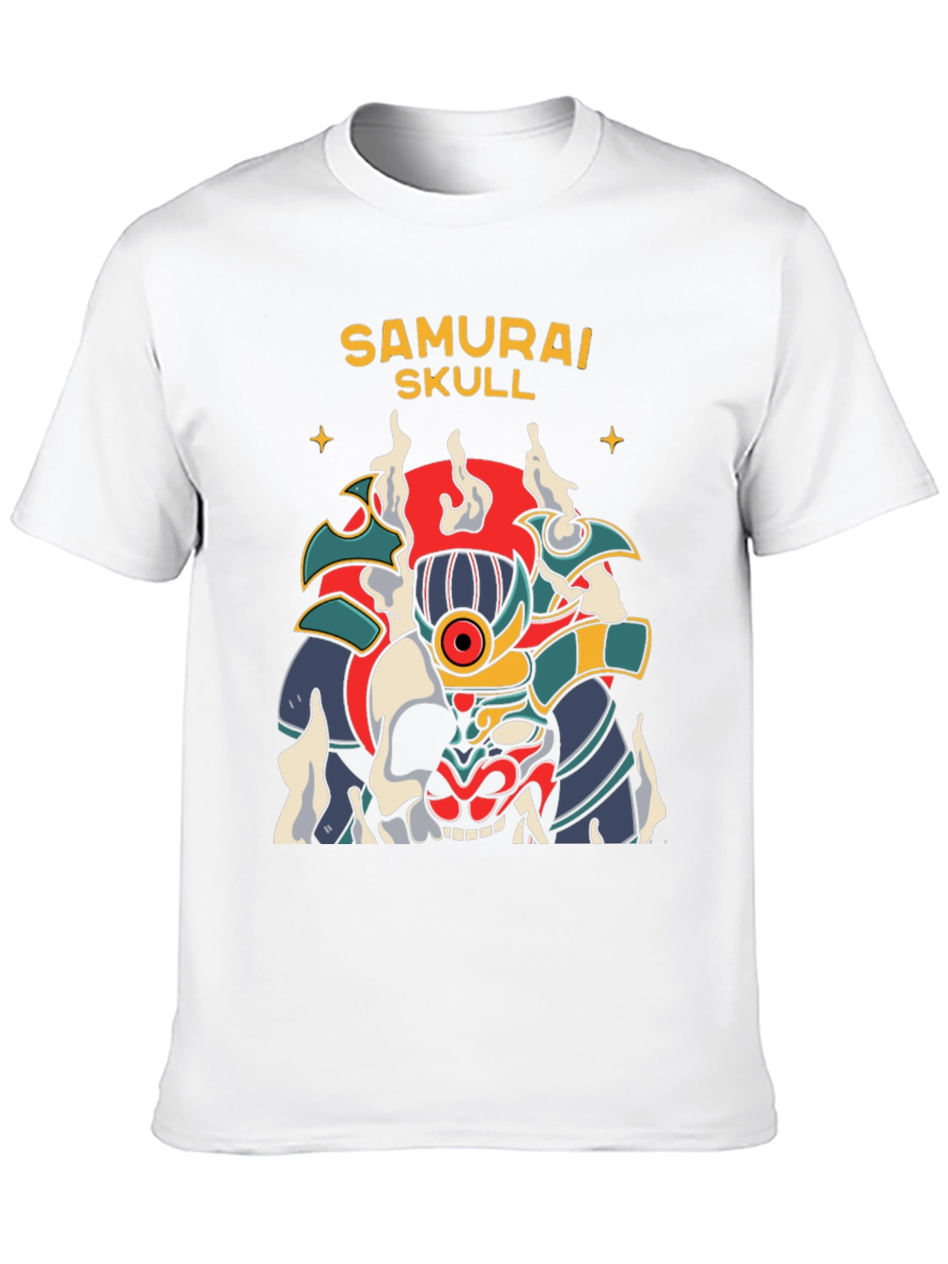 Camiseta Negra Samurai Skull Diseño Único