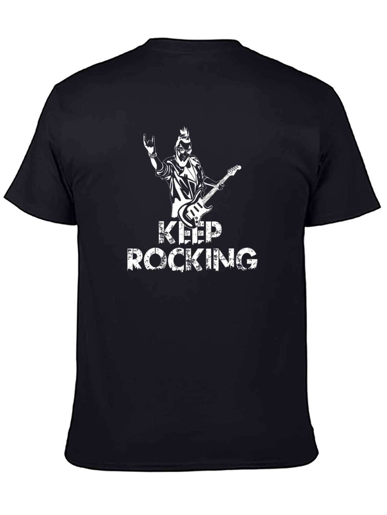 Camiseta Negra Rock n Roll Keep Rocking