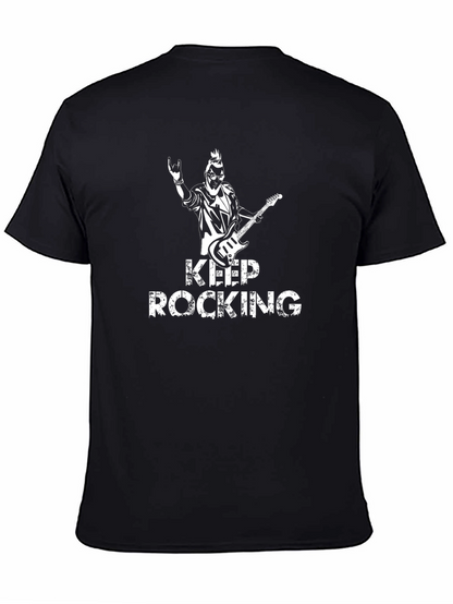 Camiseta Negra Rock n Roll Keep Rocking
