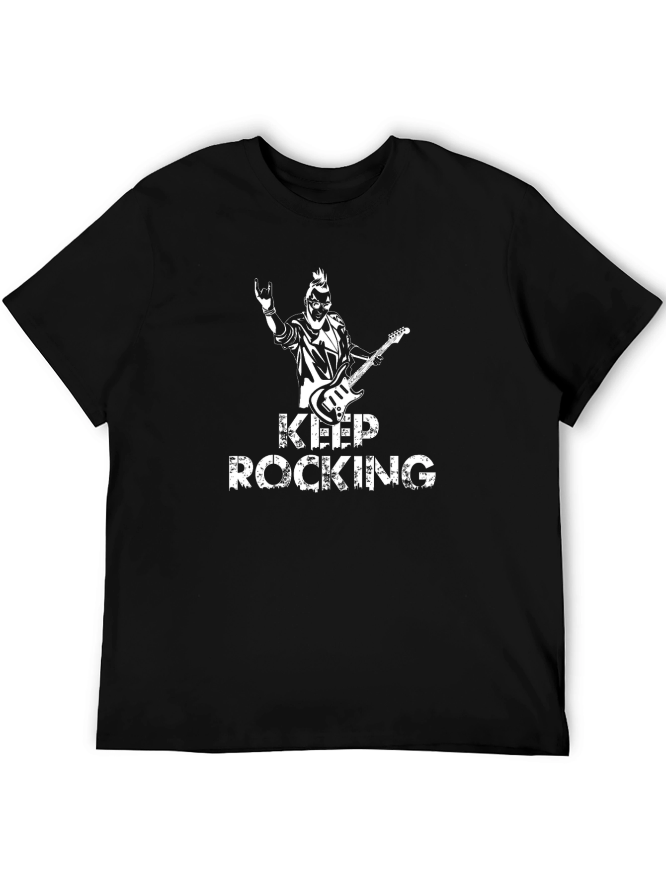 Camiseta Negra Rock n Roll Keep Rocking