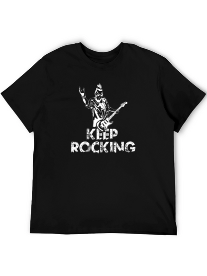 Camiseta Negra Rock n Roll Keep Rocking