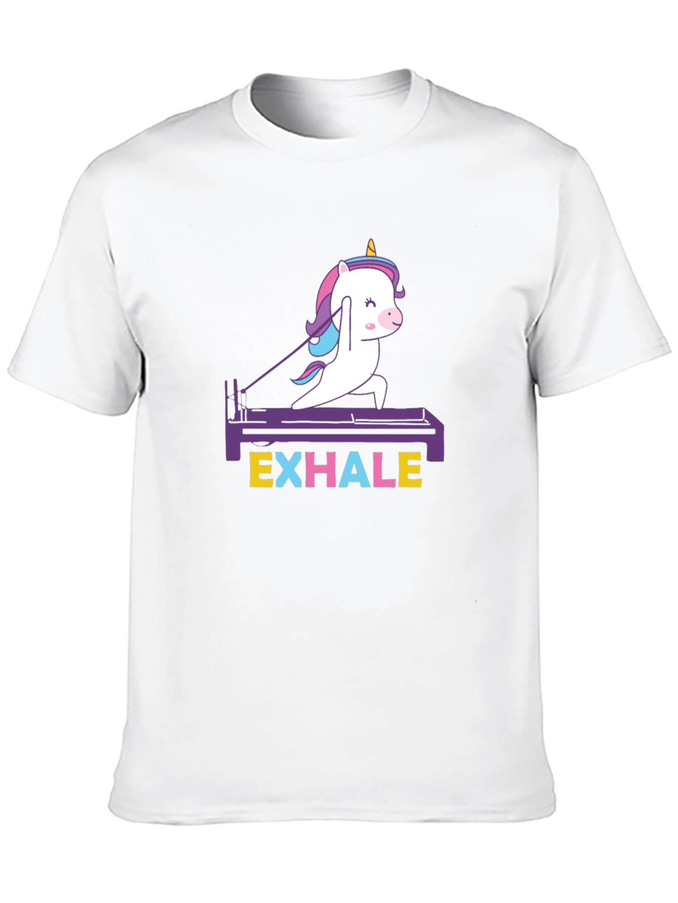 Camiseta Negra Unisex Unicornio Pilates Exhale