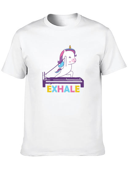 Camiseta Negra Unisex Unicornio Pilates Exhale
