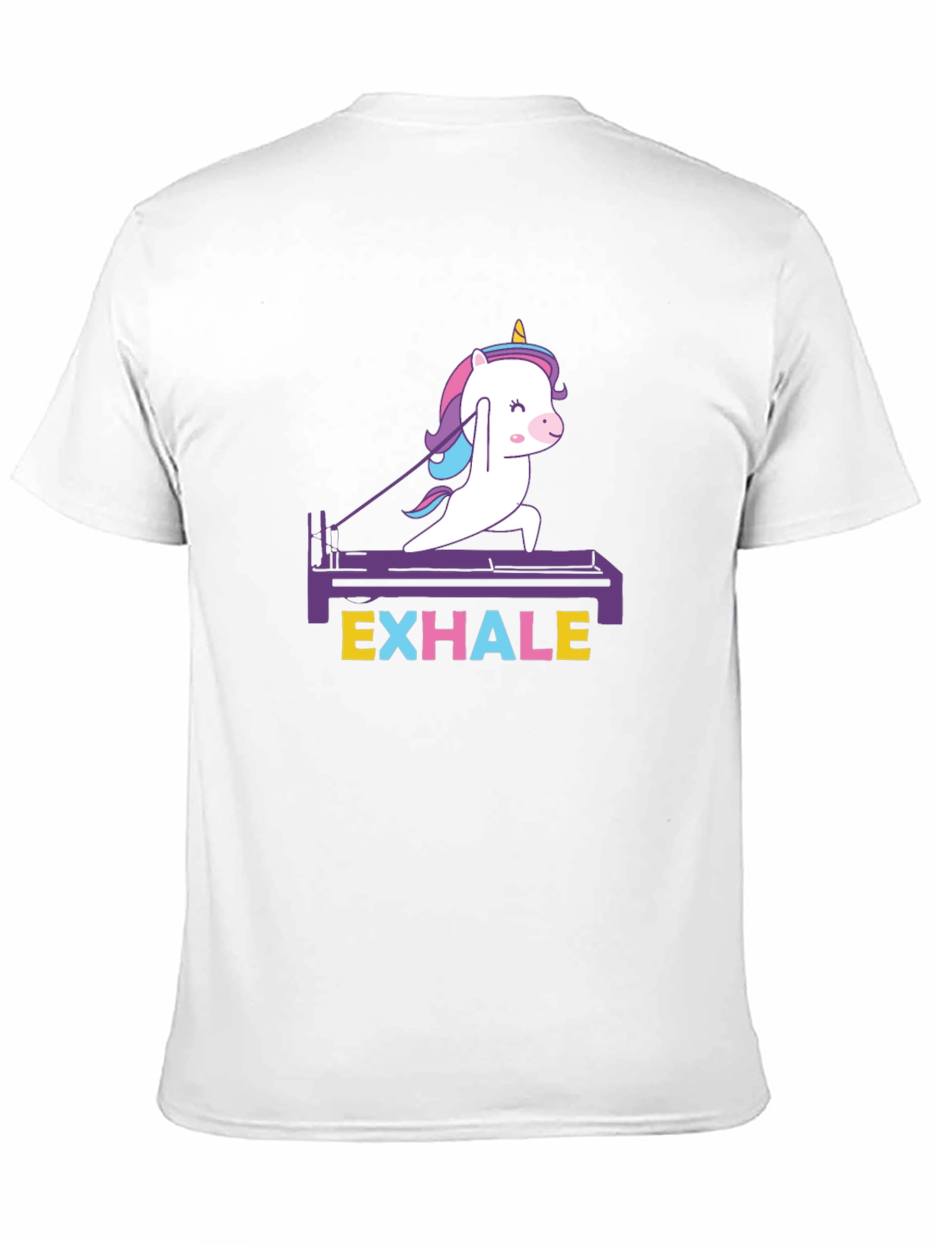 Camiseta Negra Unisex Unicornio Pilates Exhale