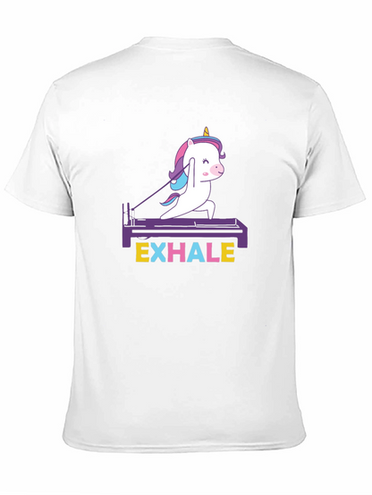 Camiseta Negra Unisex Unicornio Pilates Exhale