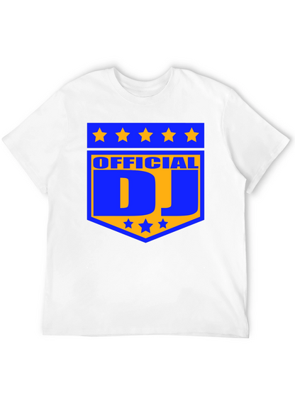 Camiseta Negra Official DJ Estampada