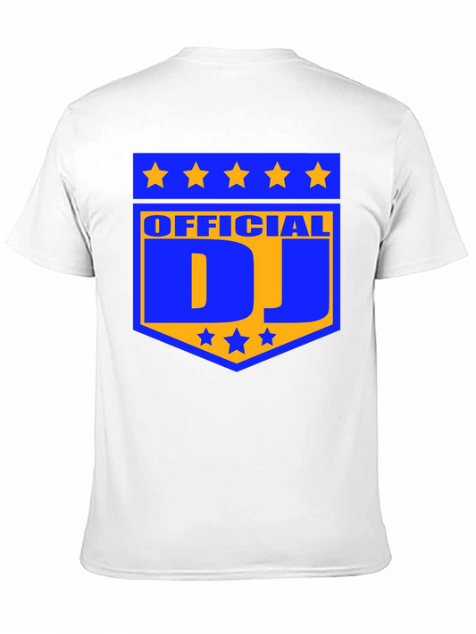 Camiseta Negra Official DJ Estampada