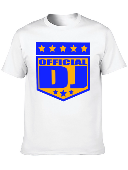Camiseta Negra Official DJ Estampada