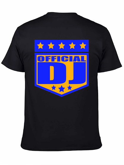 Camiseta Negra Official DJ Estampada