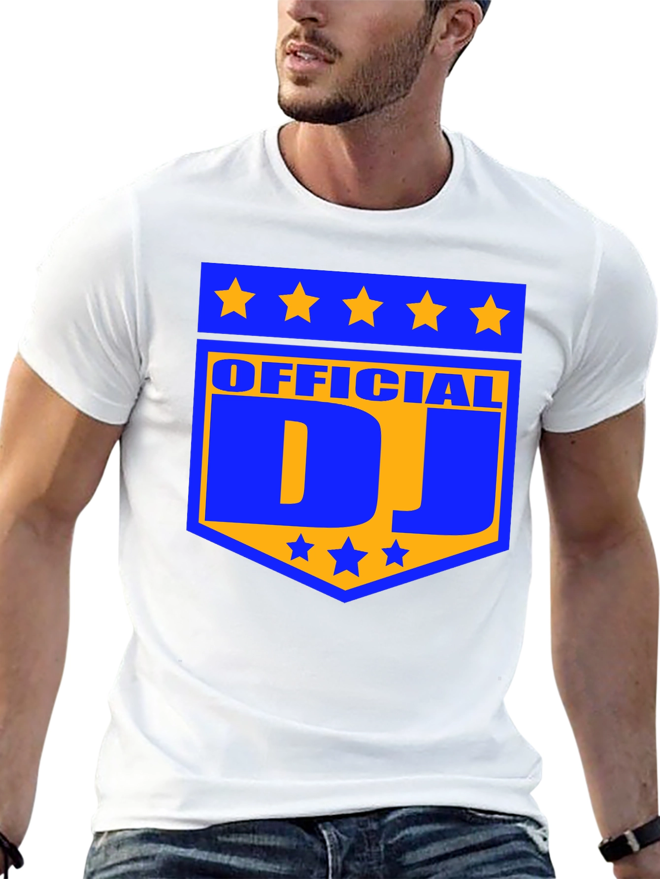 Camiseta Negra Official DJ Estampada