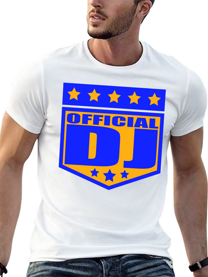 Camiseta Negra Official DJ Estampada