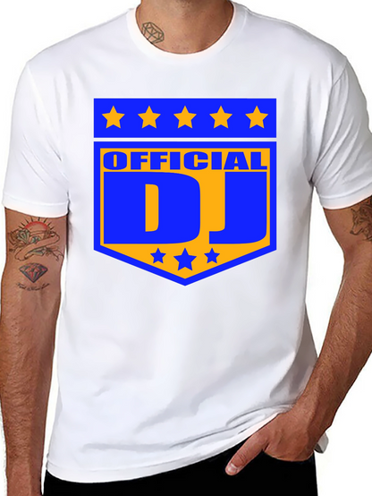 Camiseta Negra Official DJ Estampada