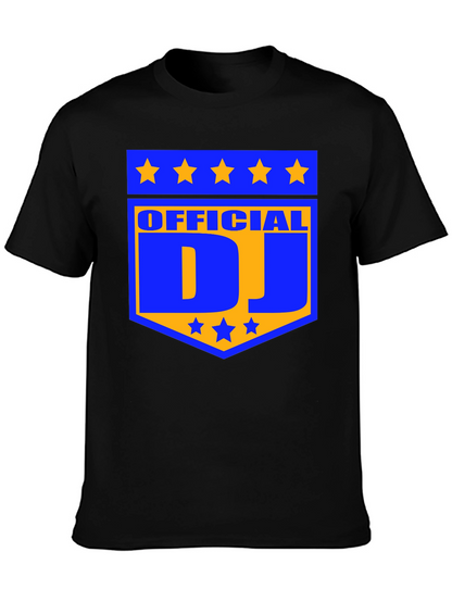 Camiseta Negra Official DJ Estampada
