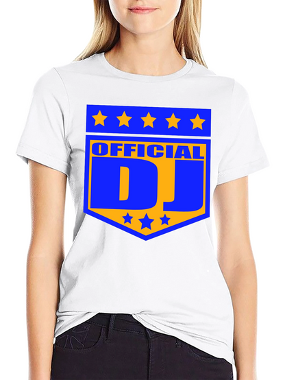 Camiseta Negra Official DJ Estampada