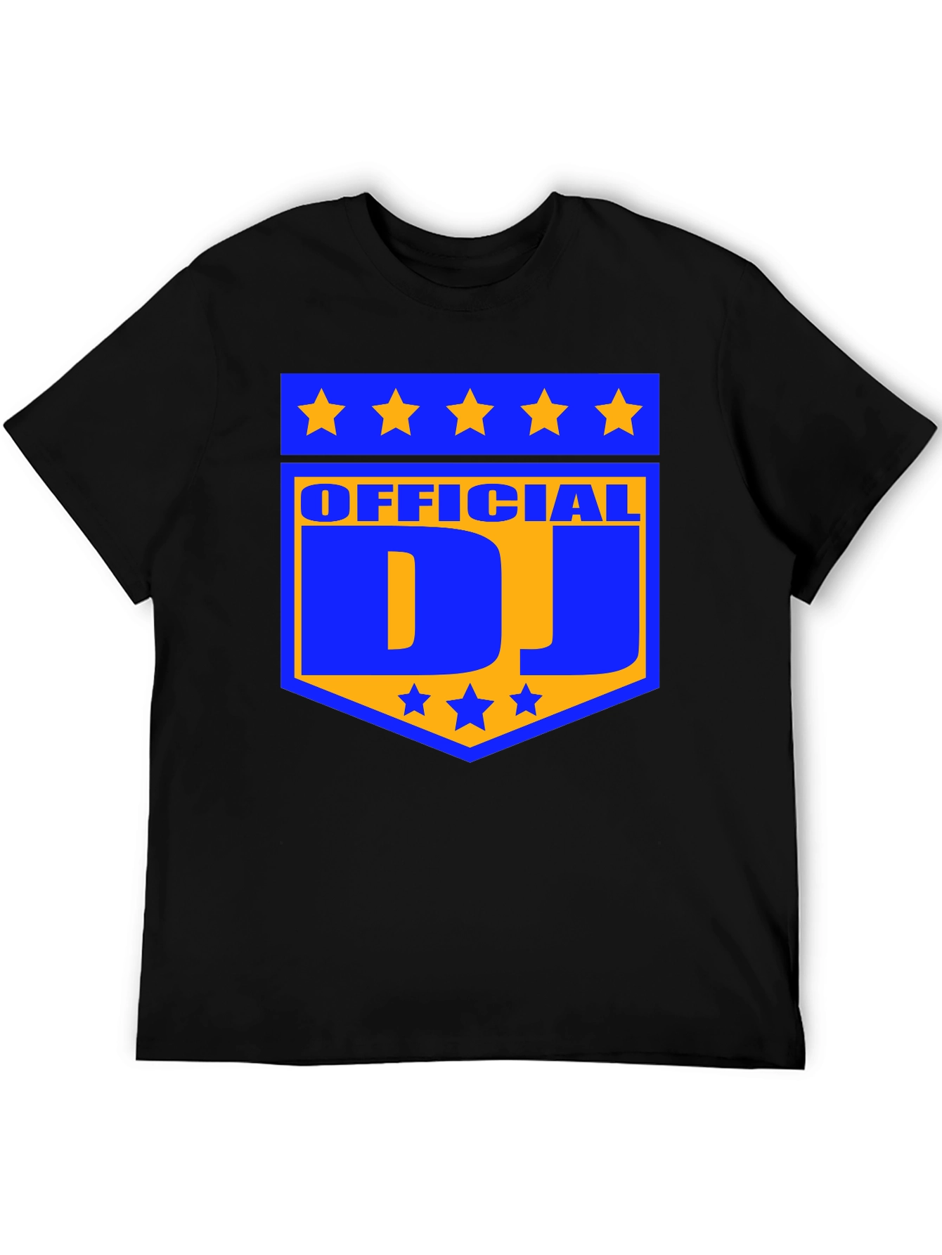 Camiseta Negra Official DJ Estampada