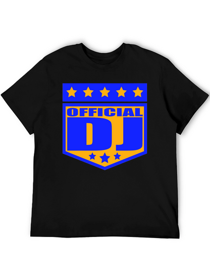 Camiseta Negra Official DJ Estampada