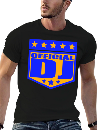 Camiseta Negra Official DJ Estampada