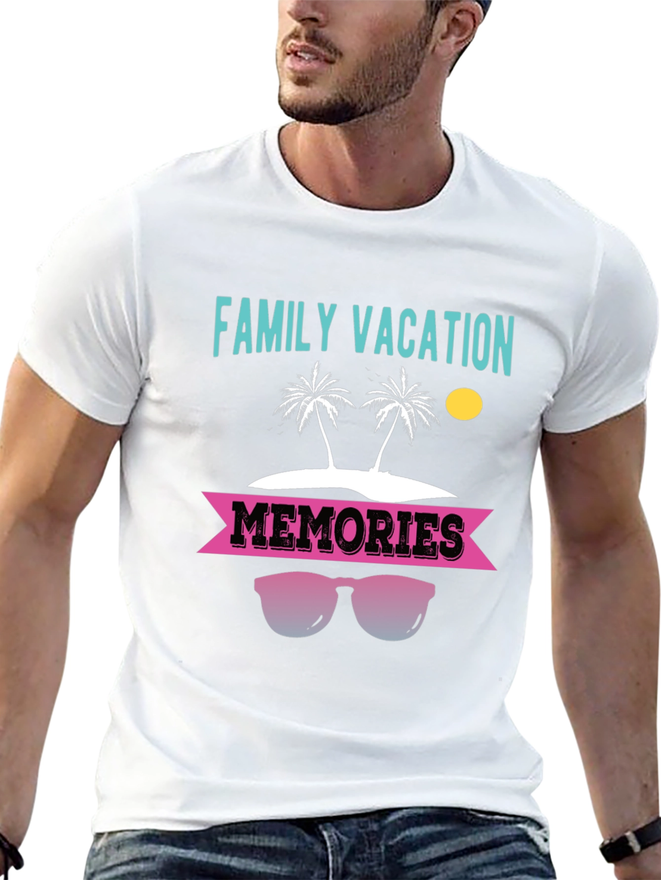Camiseta Vacaciones Familiares con Diseño de Playa
