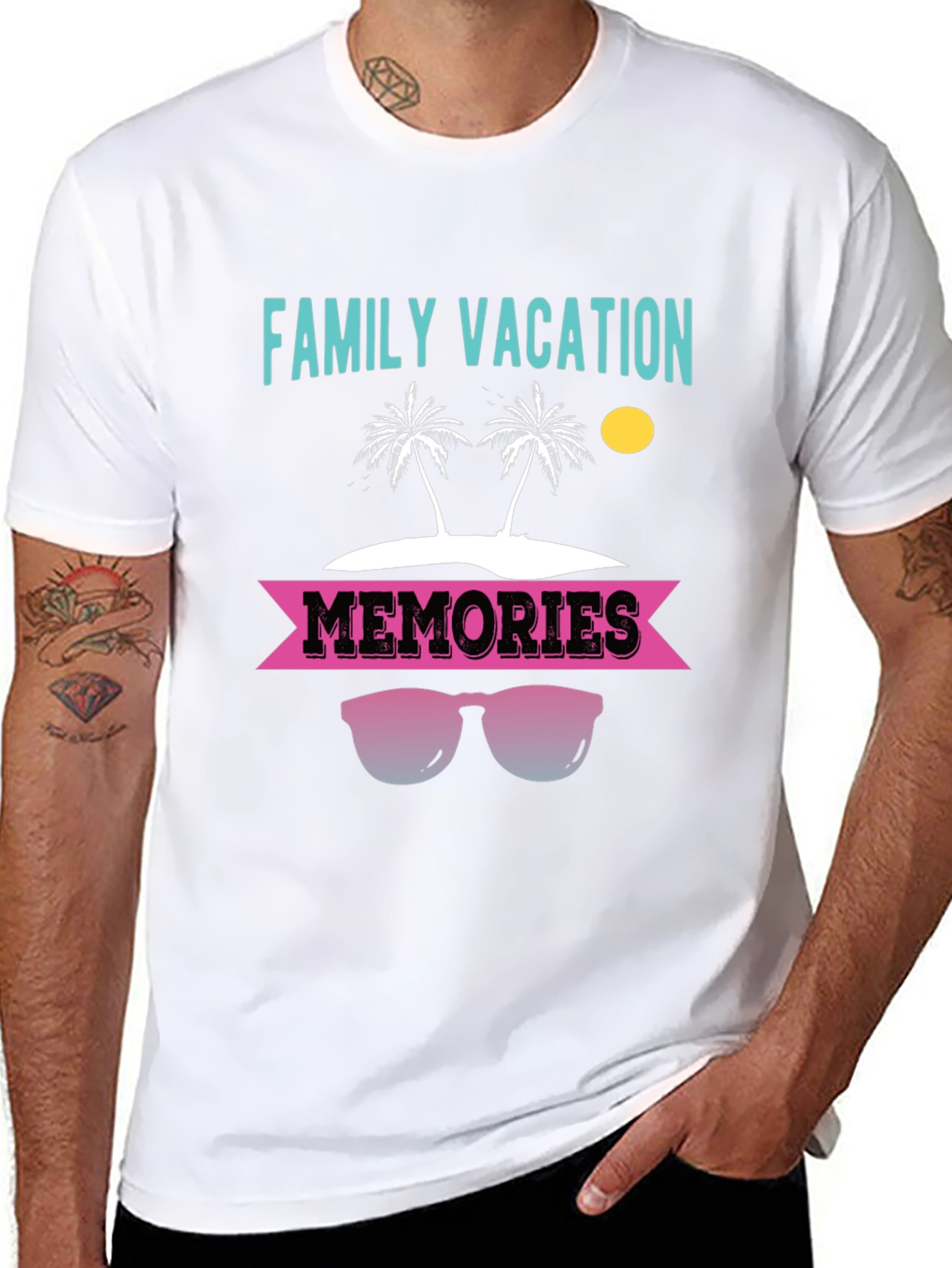 Camiseta Vacaciones Familiares con Diseño de Playa