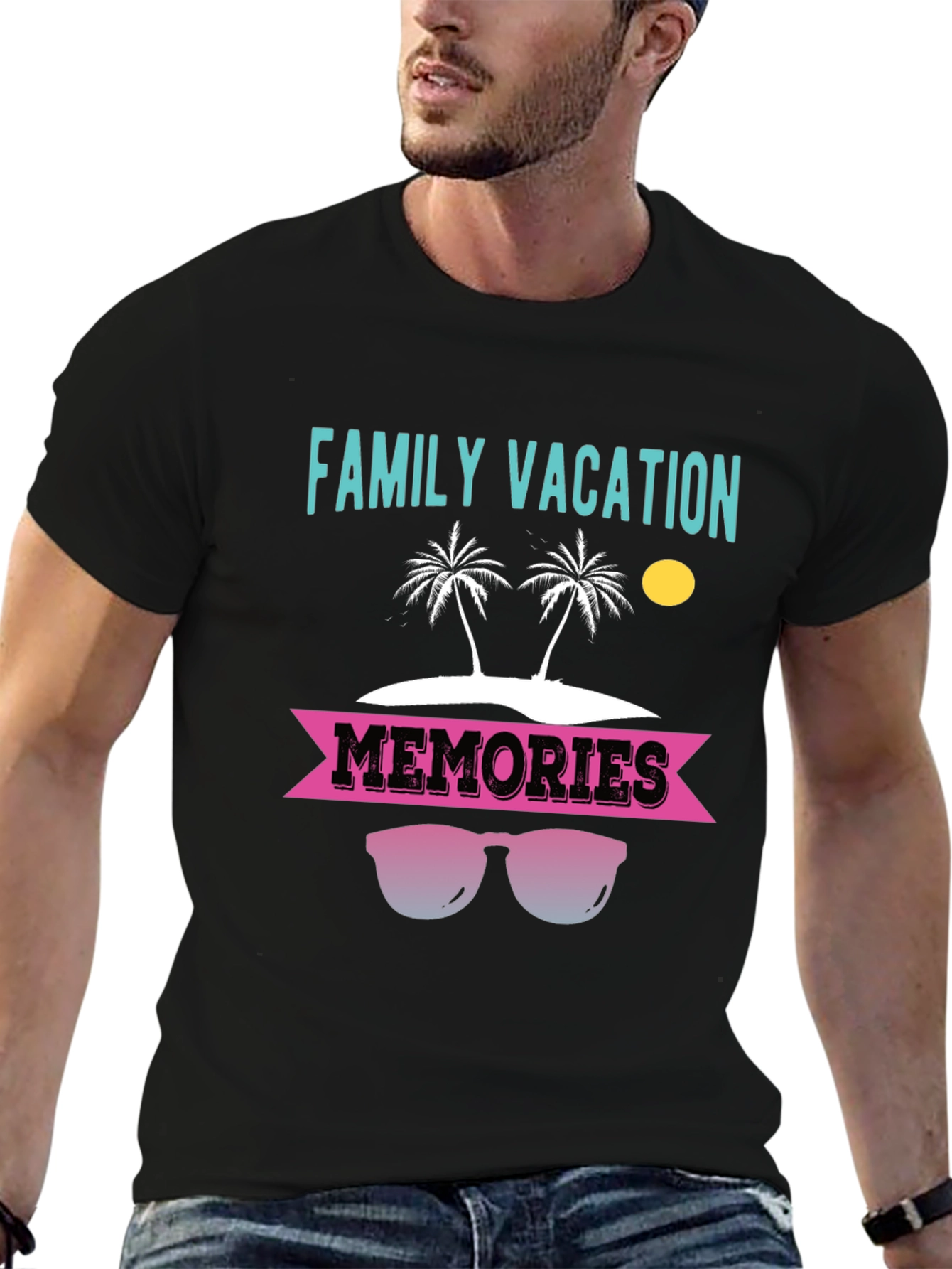 Camiseta Vacaciones Familiares con Diseño de Playa