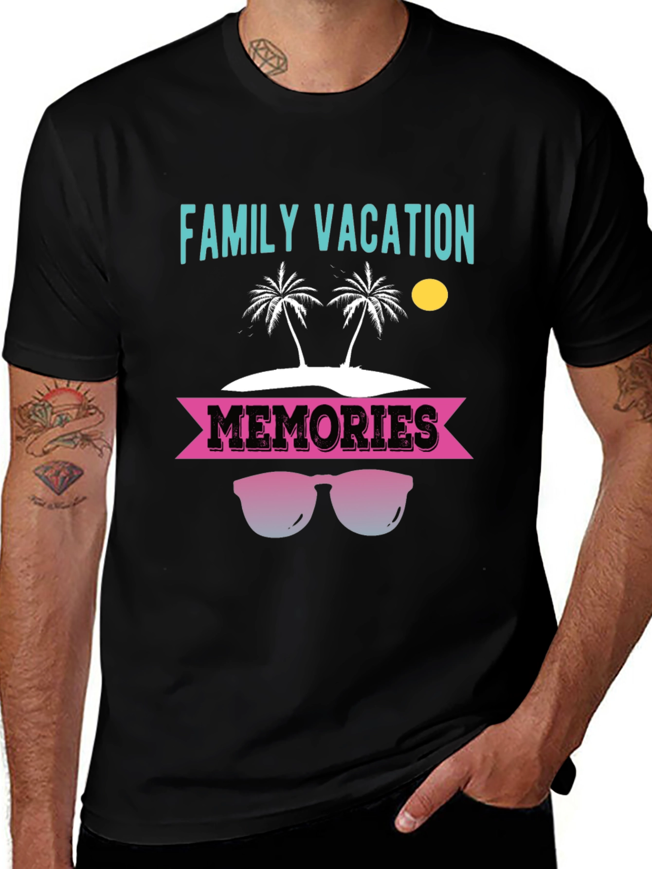 Camiseta Vacaciones Familiares con Diseño de Playa